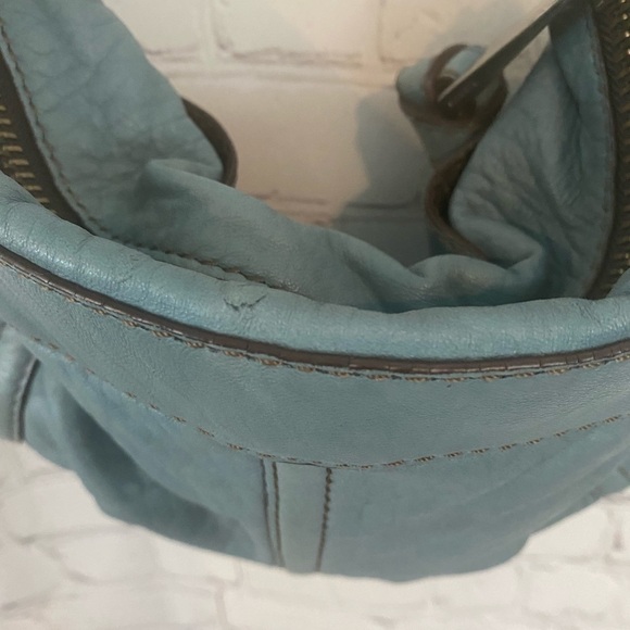 Fossil vintage chunky leather bag fifty four blue - Picture 6 of 10